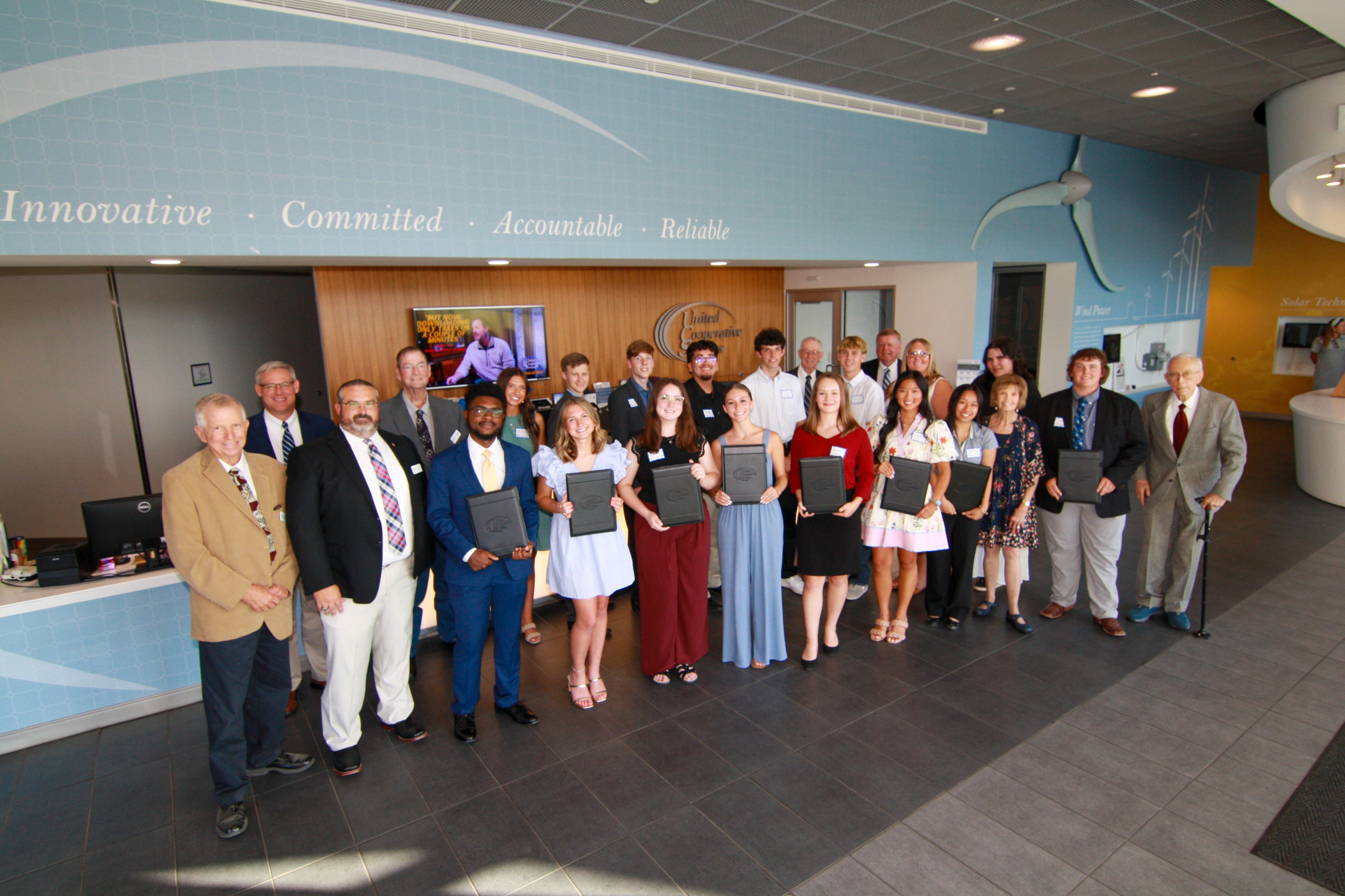 Image of 2025 scholarship winners with United board leadership