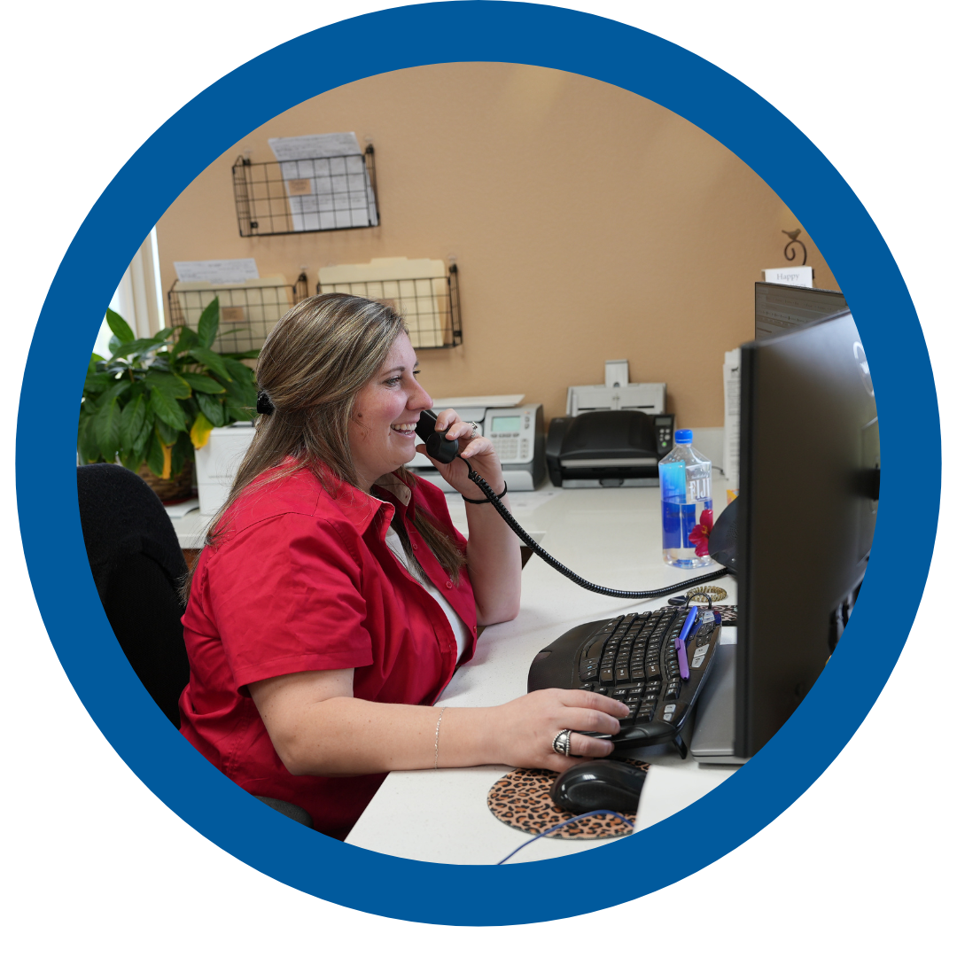 Local tech support talking on the phone